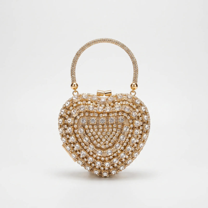 Heart-Shaped Evening Clutch Bag - Amavina