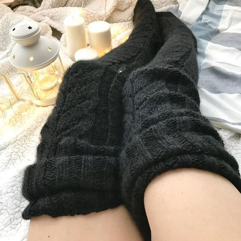 Ladies Over-Knee Knitted Socks – Aurora