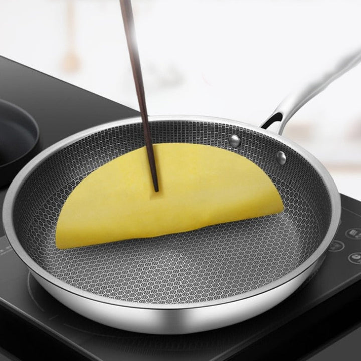 Stainless steel frying pan with non-stick pixel technology – Novyra