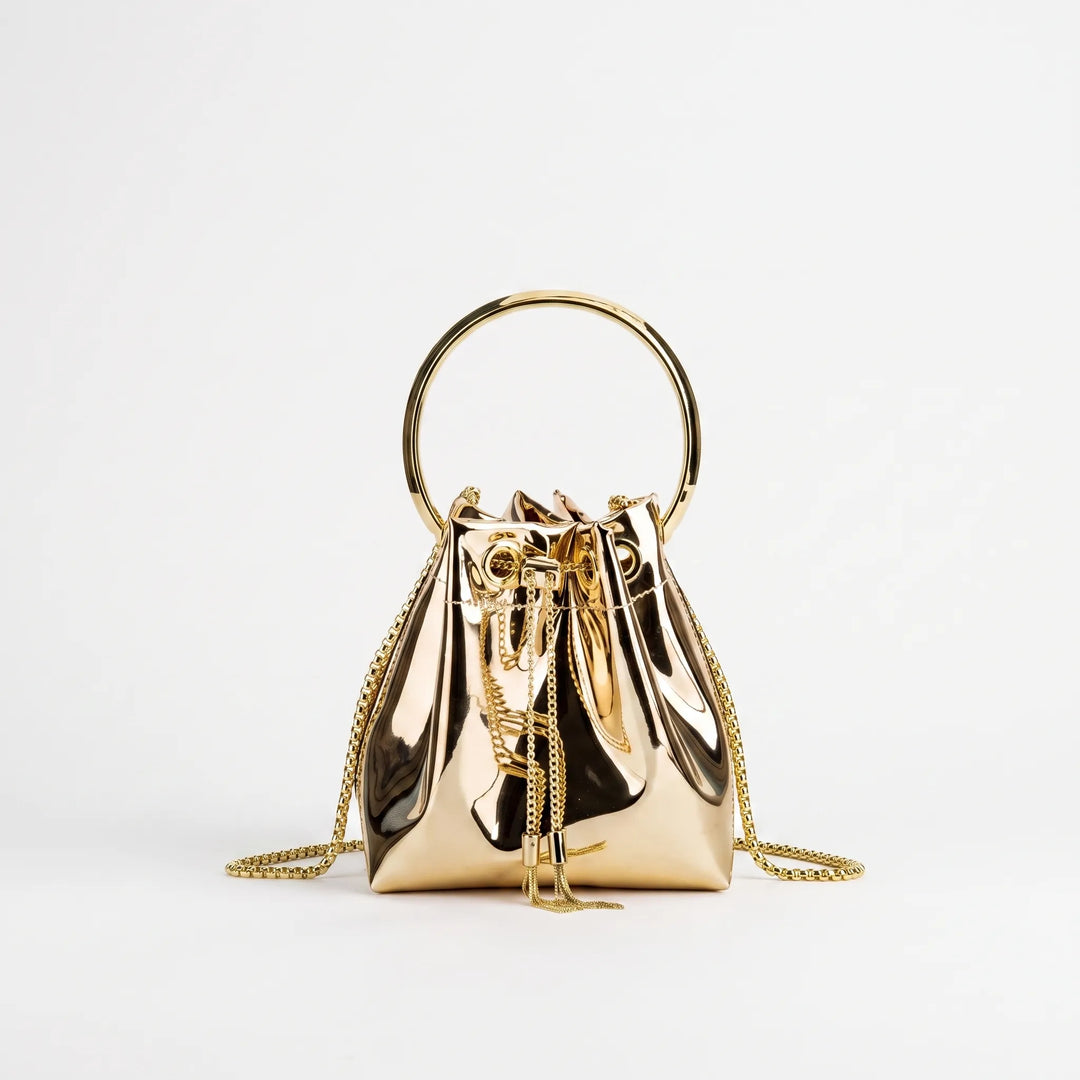 High-Shine Evening Bucket Bag - Gleamia