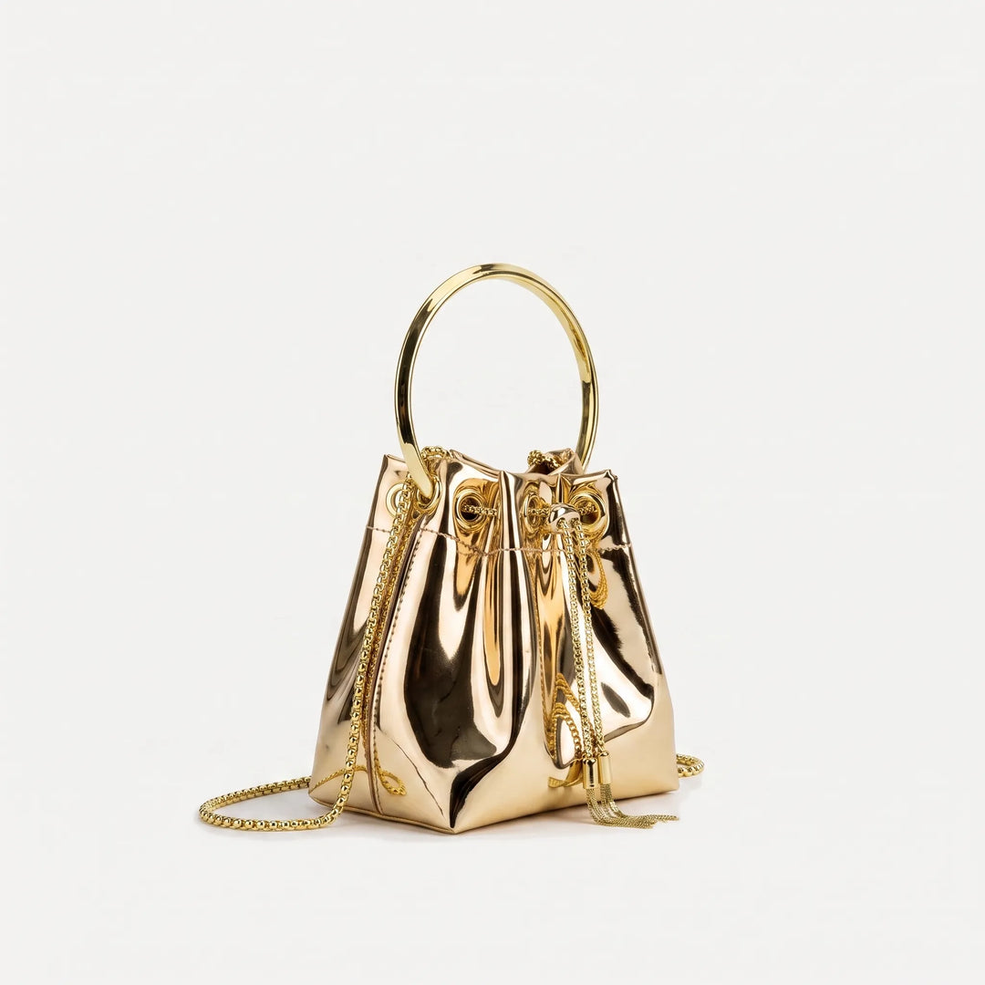 High-Shine Evening Bucket Bag - Gleamia