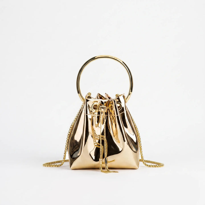 High-Shine Evening Bucket Bag - Gleamia
