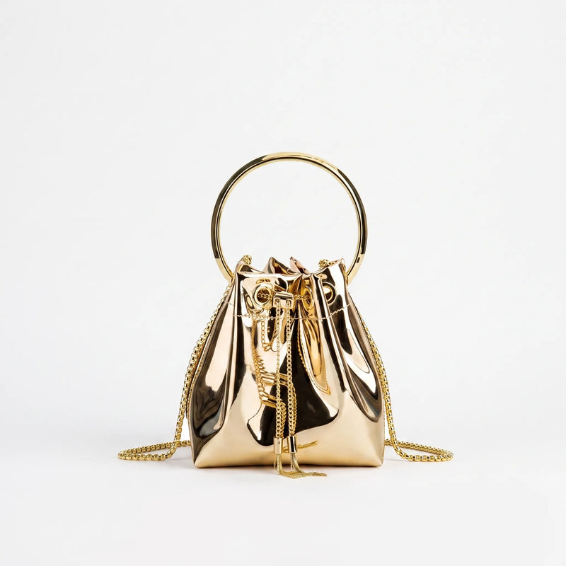 High-Shine Evening Bucket Bag - Gleamia