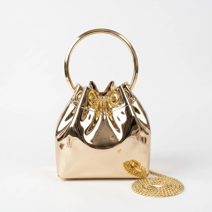 High-Shine Evening Bucket Bag - Gleamia