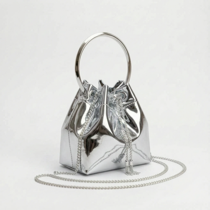 High-Shine Evening Bucket Bag - Gleamia