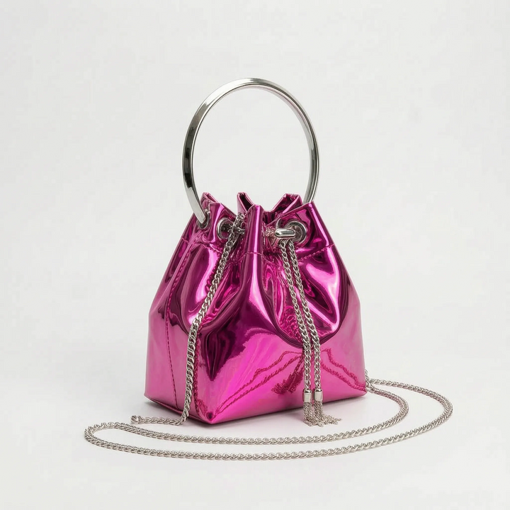 High-Shine Evening Bucket Bag - Gleamia