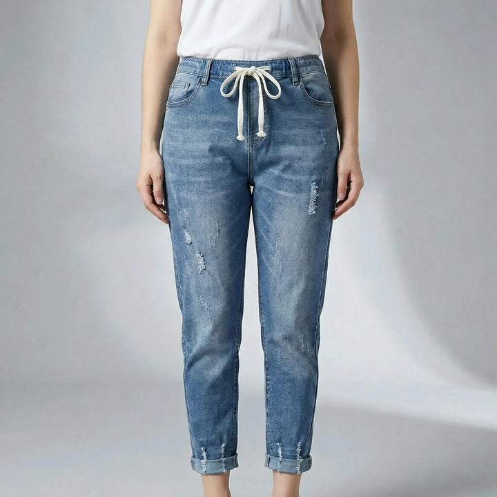High-Waist Baggy Denim Harem Pants - Pam