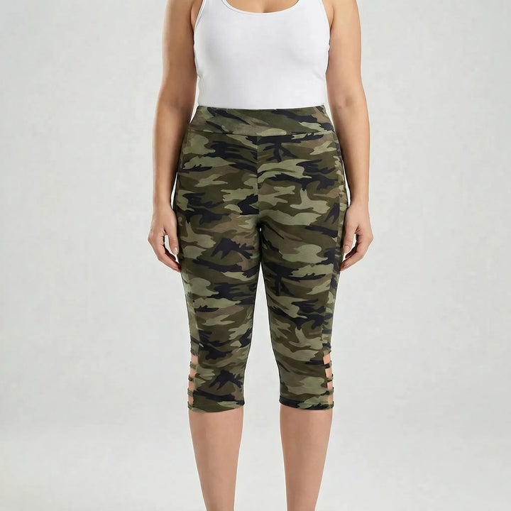 High-Waist Camo Capri Leggings - Tami