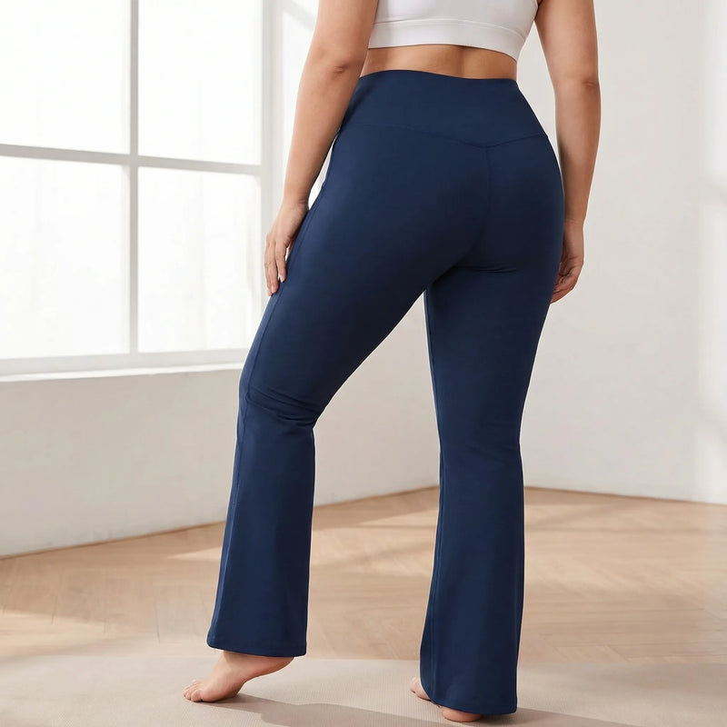 High-Waisted Flare Bootleg Plus Size Leggings - Joann