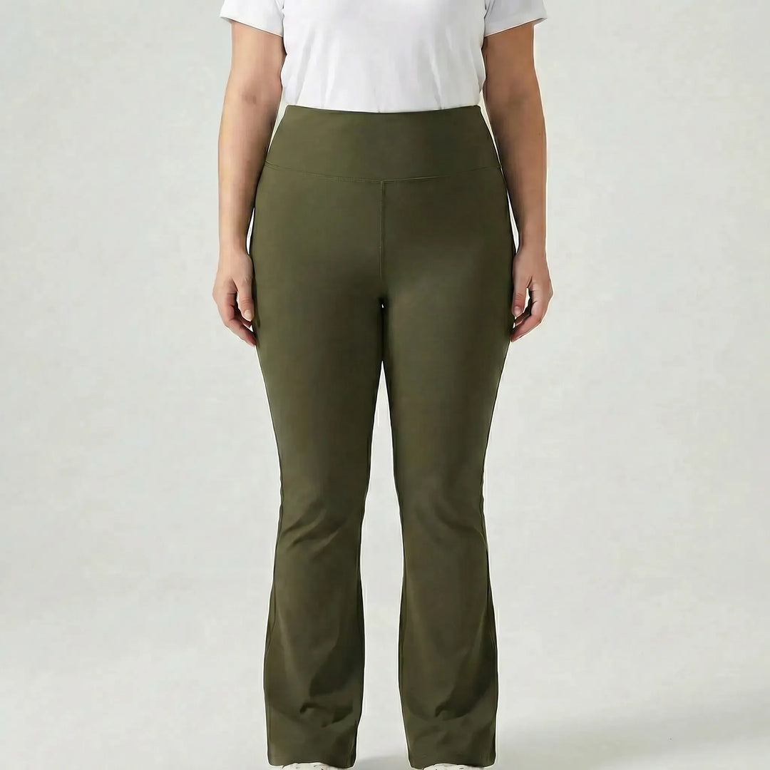 High-Waisted Flare Bootleg Plus Size Leggings - Joann