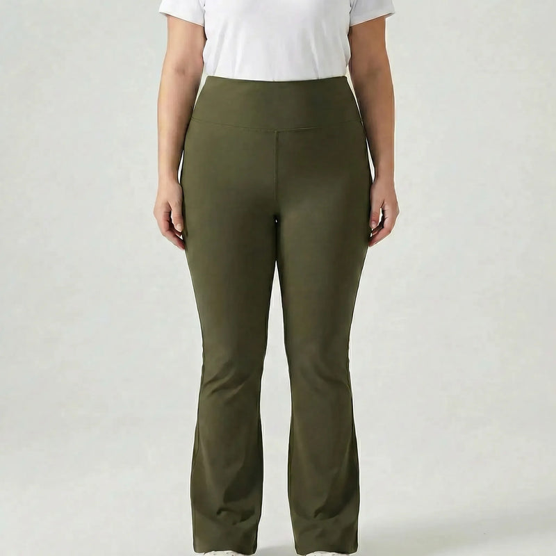 High-Waisted Flare Bootleg Plus Size Leggings - Joann