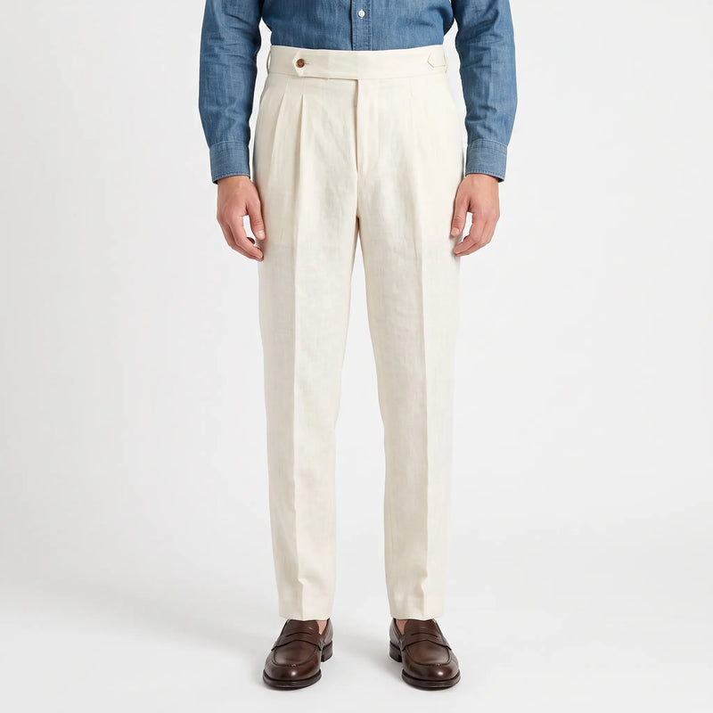 Hochgeschnittene Bundfaltenhose -  Francis
