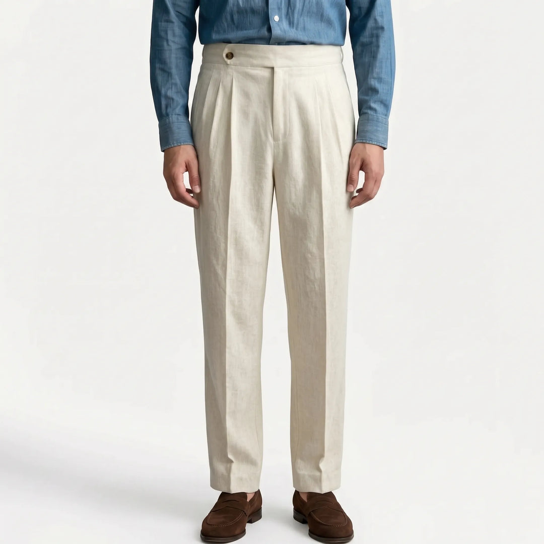 Hochgeschnittene Bundfaltenhose -  Francis