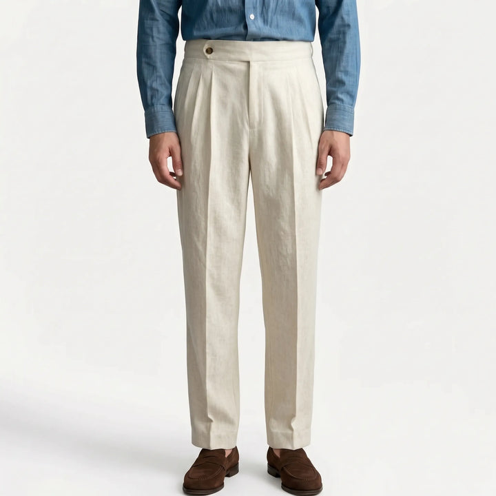 Hochgeschnittene Bundfaltenhose -  Francis