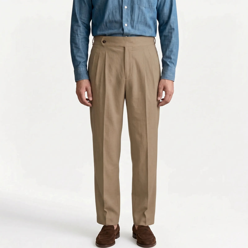 Hochgeschnittene Bundfaltenhose -  Francis
