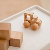 Wooden vehicle set for children with a racing car, a delivery van and a multi-purpose car – pure driving pleasure