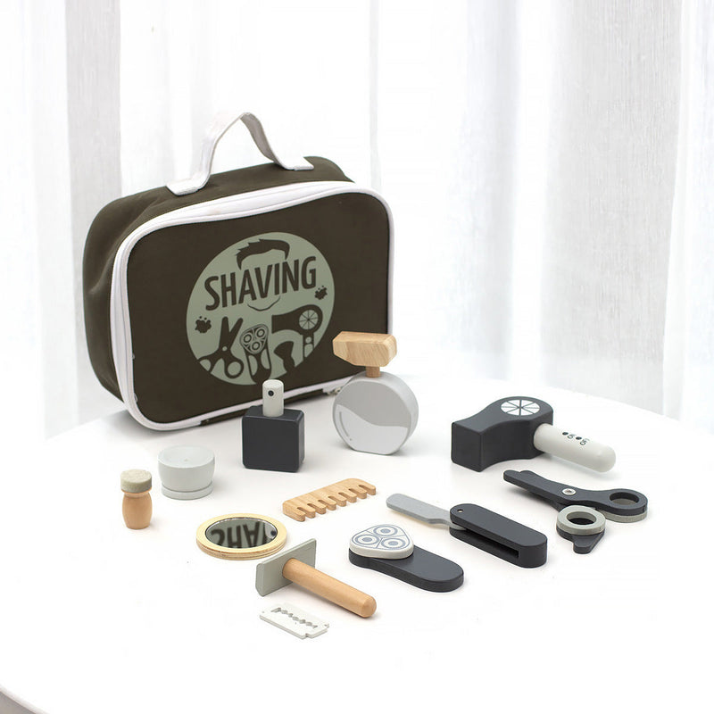 Wooden hairdresser's playset with bum bag for children – Knipprofessional