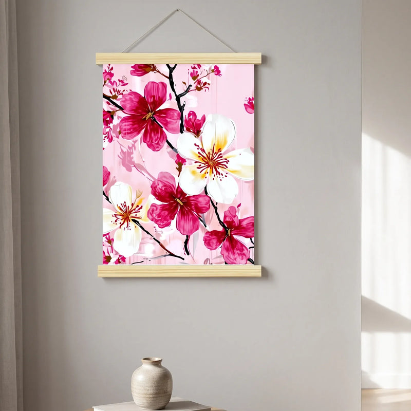 Japanese-Inspired Decorative Floral Hanging Scroll - Zenmura
