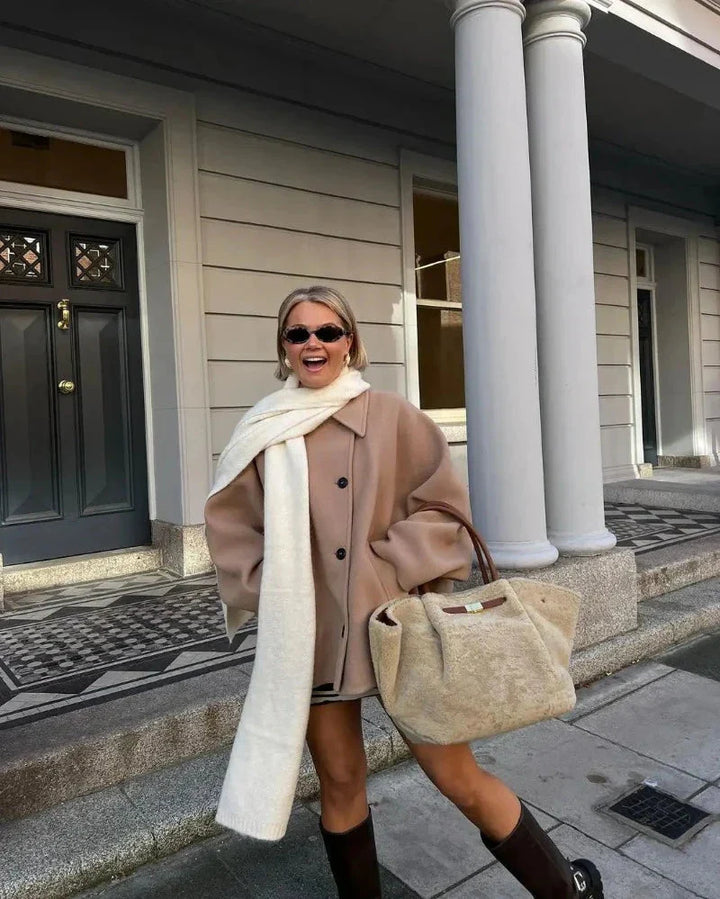 Ladies' transitional jacket in oversized style with button closure – Selina