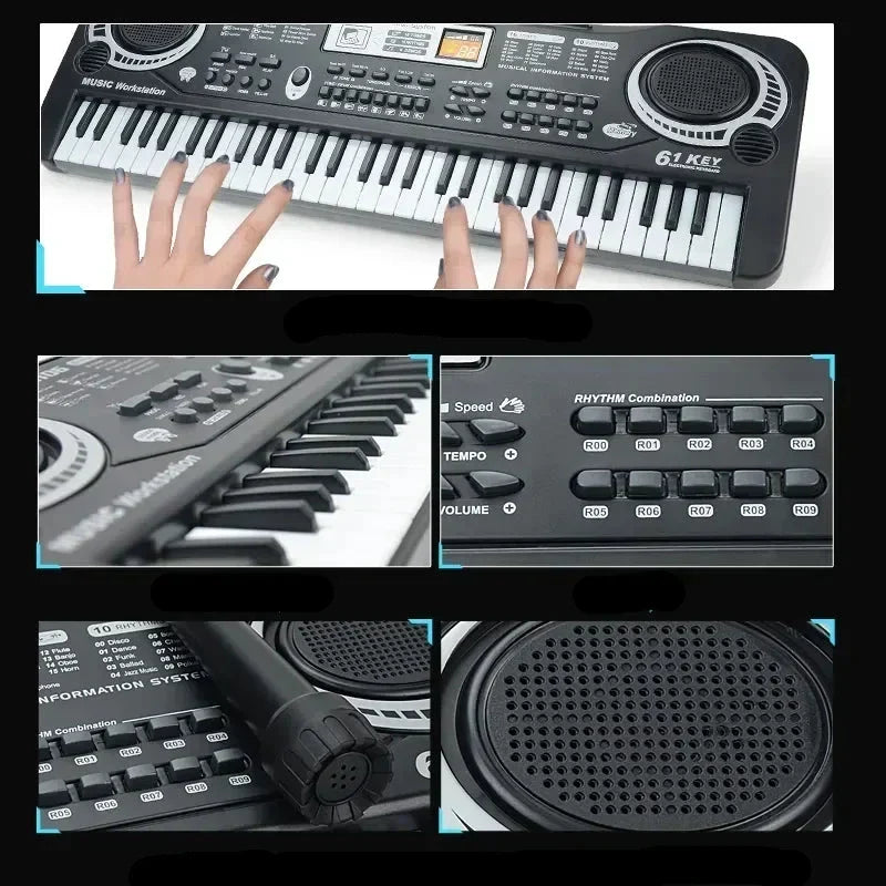 Children's electronic keyboard with microphone – discover the joy of music with 61 keys
