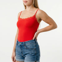 Lace-Trimmed Cami Bodysuit - June