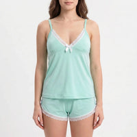 Lace-Trimmed Pyjama Short Set - Roxanne