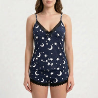Lace-Trimmed Pyjama Short Set - Roxanne