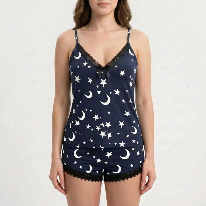 Lace-Trimmed Pyjama Short Set - Roxanne