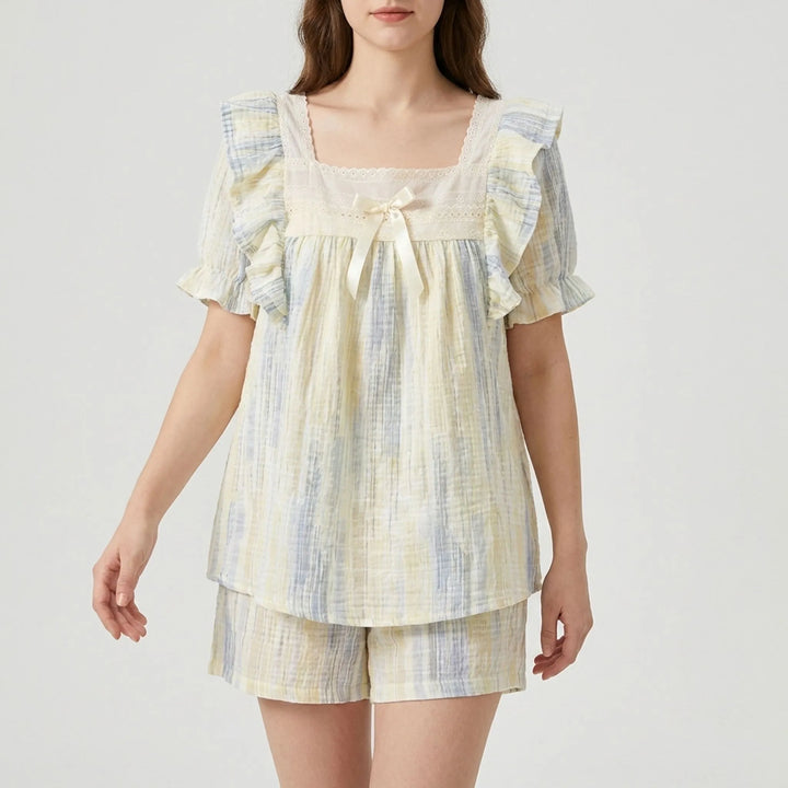 Lace Trim Pyjama Short Set - Dolores