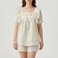 Lace Trim Pyjama Short Set - Dolores