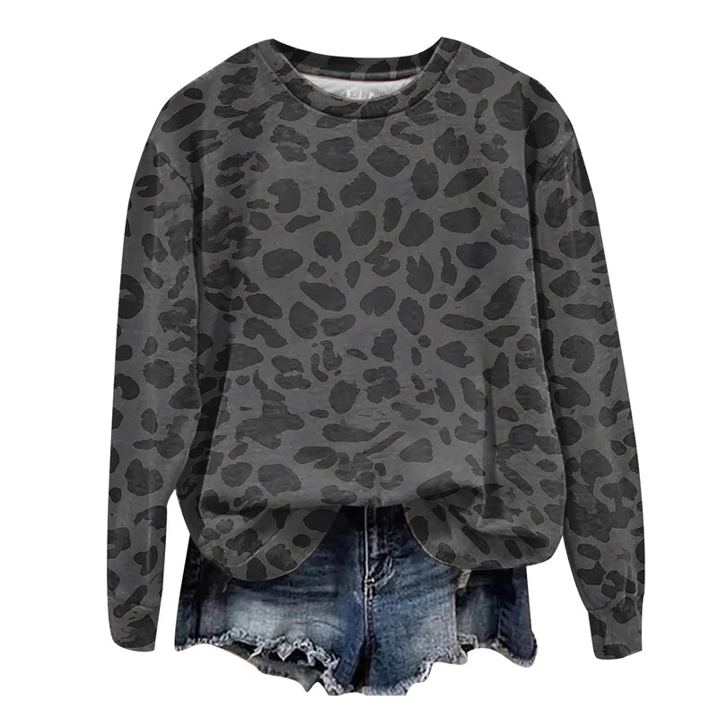 Leopard Print Oversized Sweatshirt - Lana