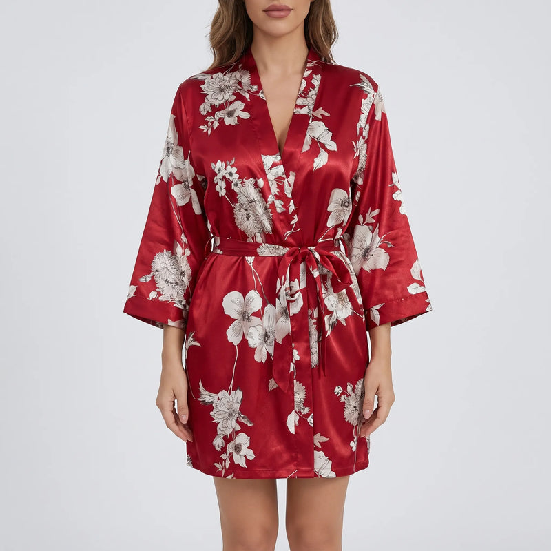 Lightweight Floral Summer Dressing Gown - Vicky