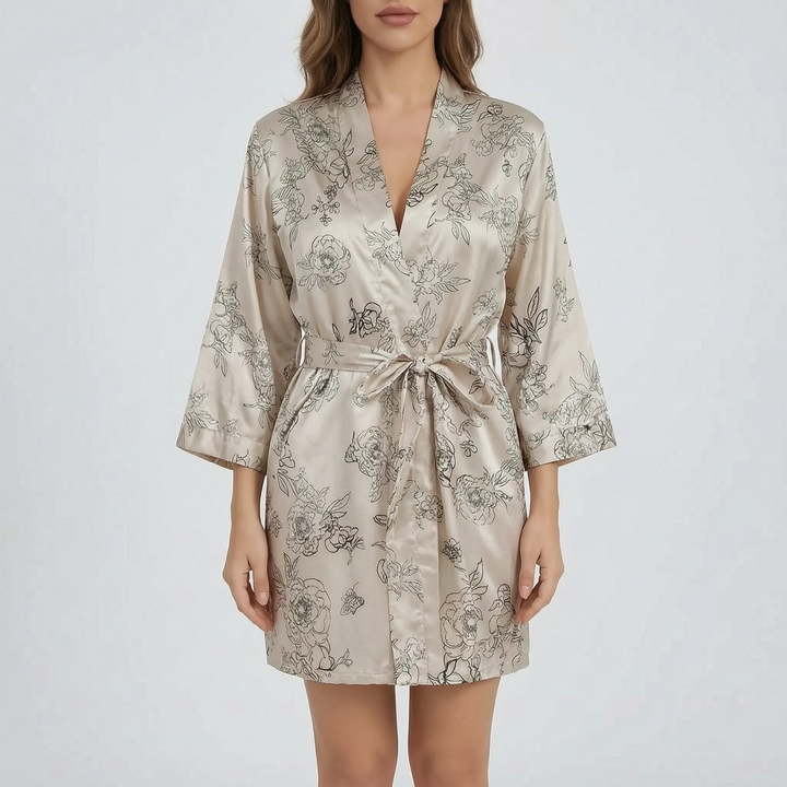 Lightweight Floral Summer Dressing Gown - Vicky