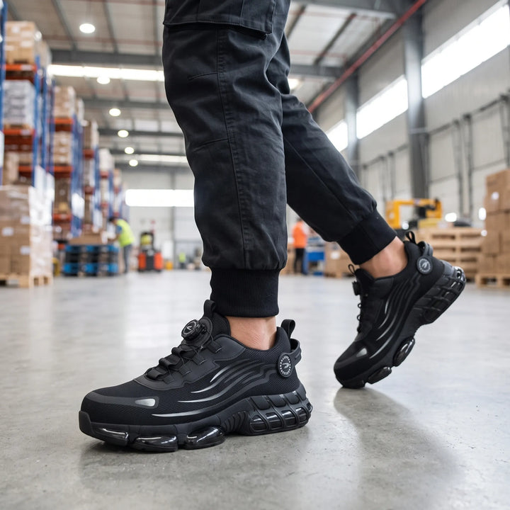 Lightweight Warehouse Mobility Safety Shoes - Dial Closure Work Trainers