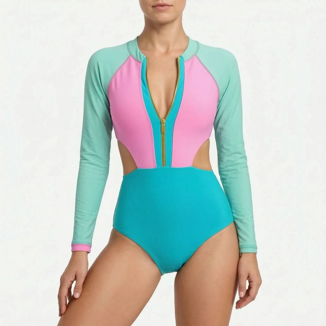 Long-Sleeve Cut-Out Swimsuit - Vespira