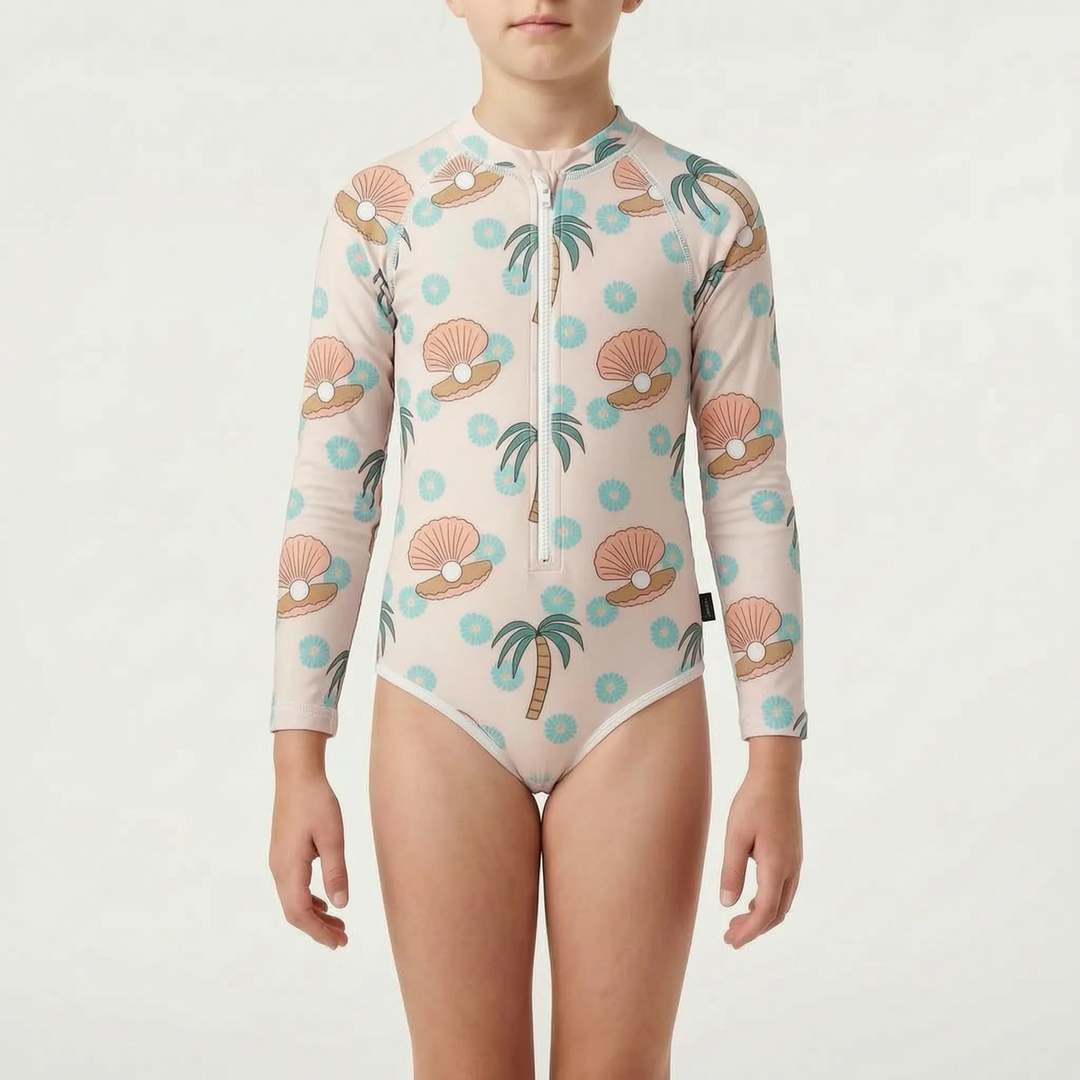 Long-Sleeved Children's Swimsuit - Pebblekin
