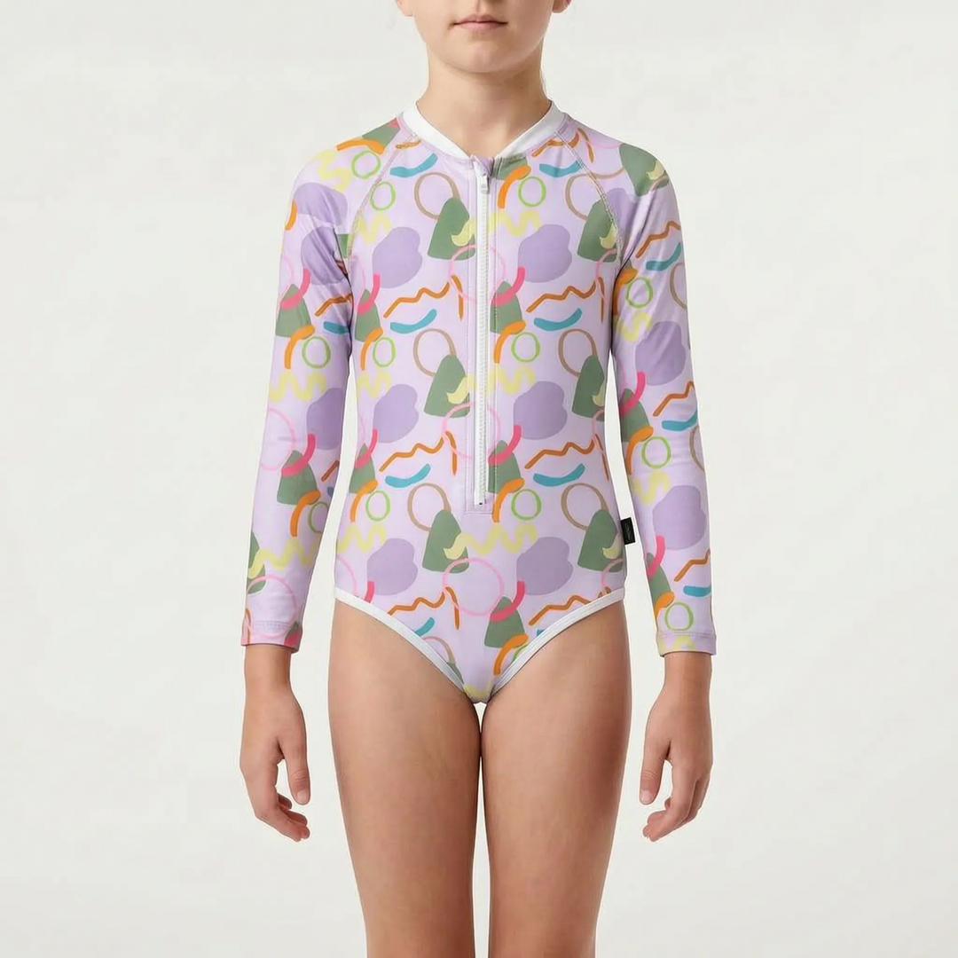 Long-Sleeved Children's Swimsuit - Pebblekin