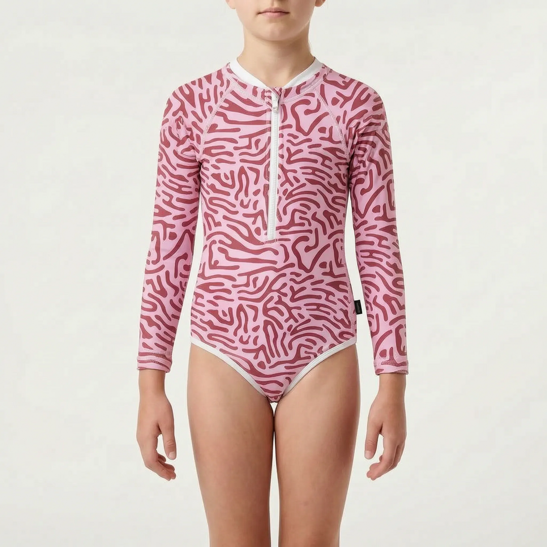 Long-Sleeved Children's Swimsuit - Pebblekin