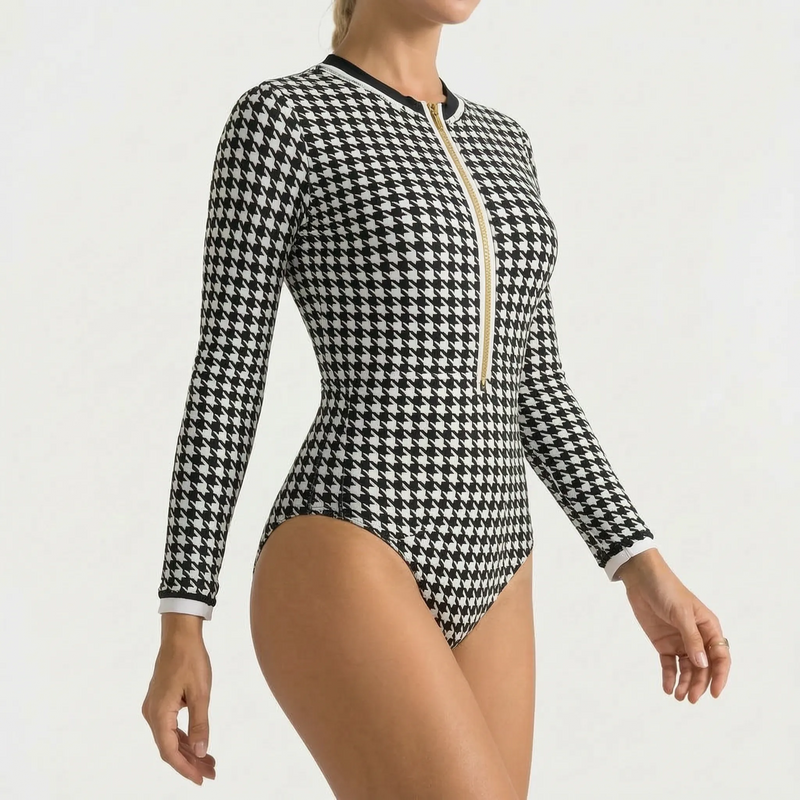 Long-Sleeved One-Piece Swimsuit - Zeniqa