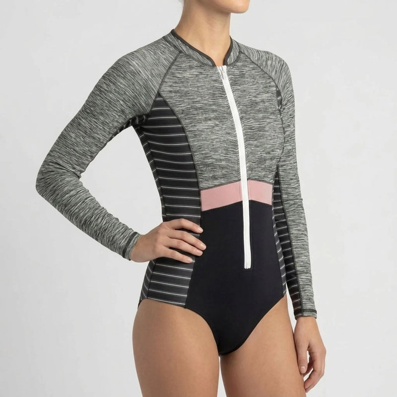Long-Sleeved One-Piece Swimsuit - Zeniqa