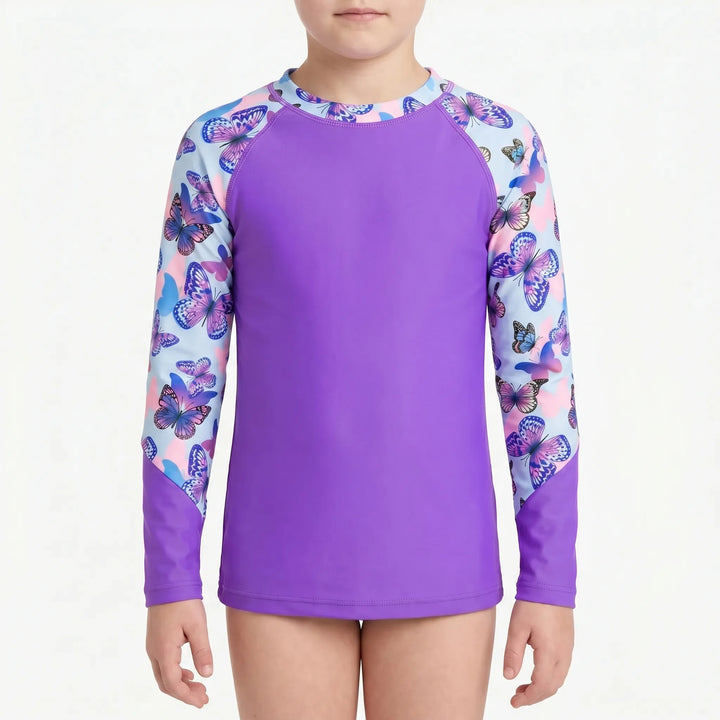 Long-Sleeved Rash Guard For Girls - Velyra