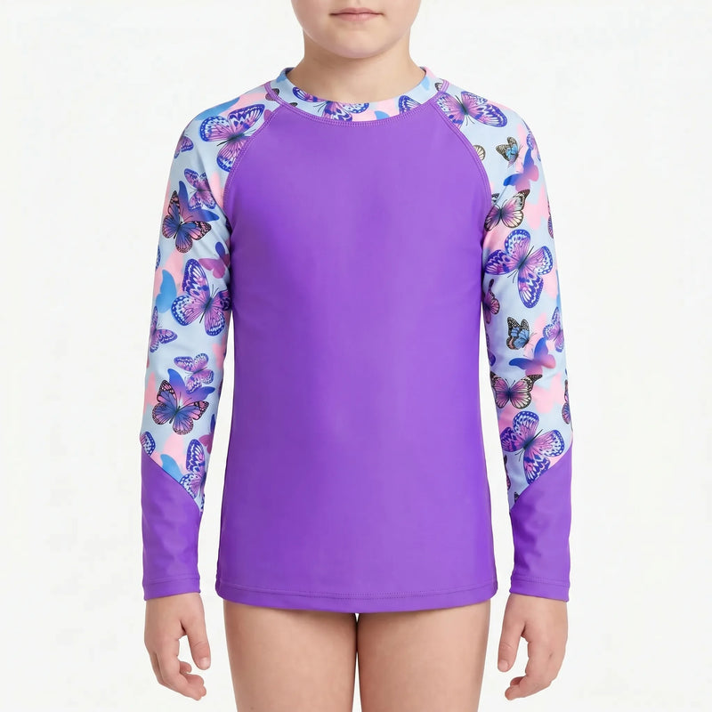 Long-Sleeved Rash Guard For Girls - Velyra