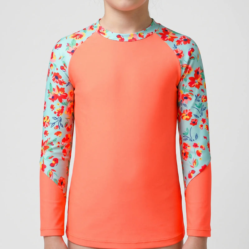 Long-Sleeved Rash Guard For Girls - Velyra