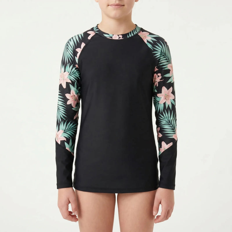 Long-Sleeved Rash Guard For Girls - Velyra