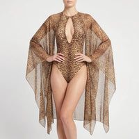 Long Sleeve Cutout Monokini - Tropina