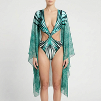 Long Sleeve Cutout Monokini - Tropina