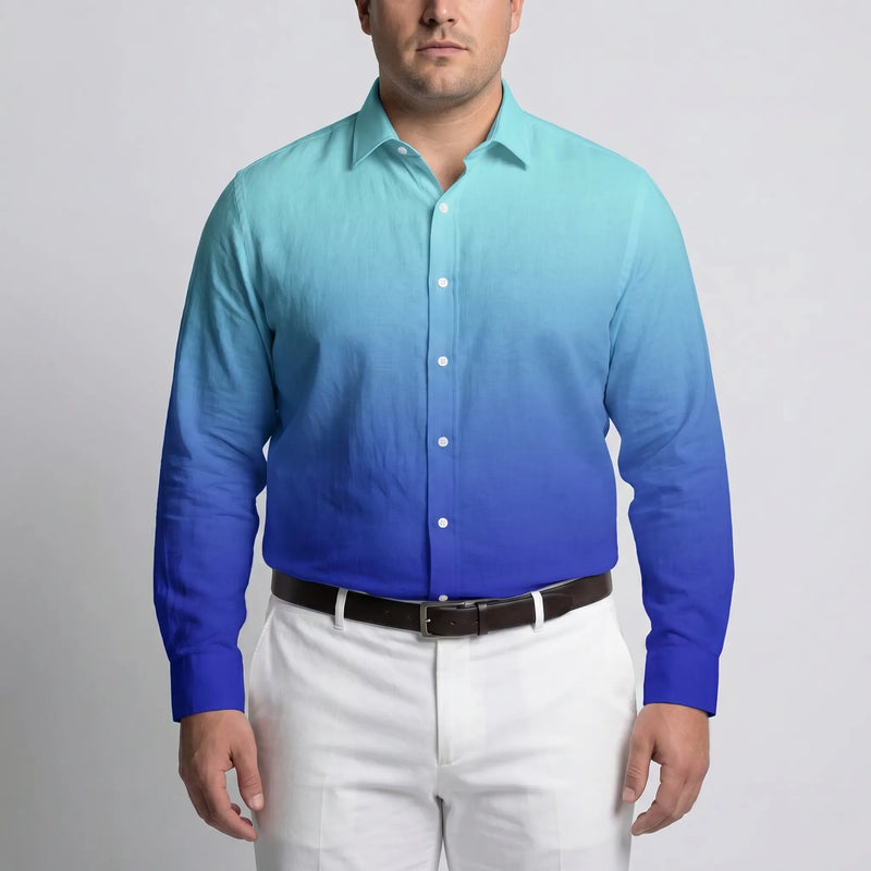 Long Sleeve Gradient Button-Down Shirt - Herbert