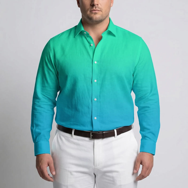 Long Sleeve Gradient Button-Down Shirt - Herbert