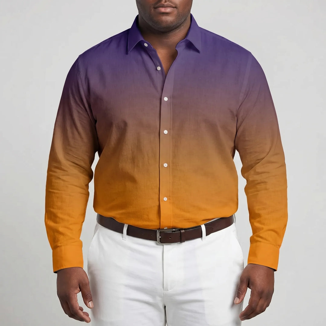 Long Sleeve Gradient Button-Down Shirt - Herbert