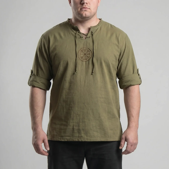 Long Sleeve Viking Embroidery Shirt - Brett